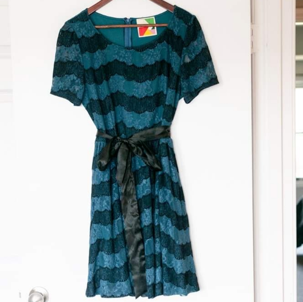 ModCloth Black and Blue Lace dress